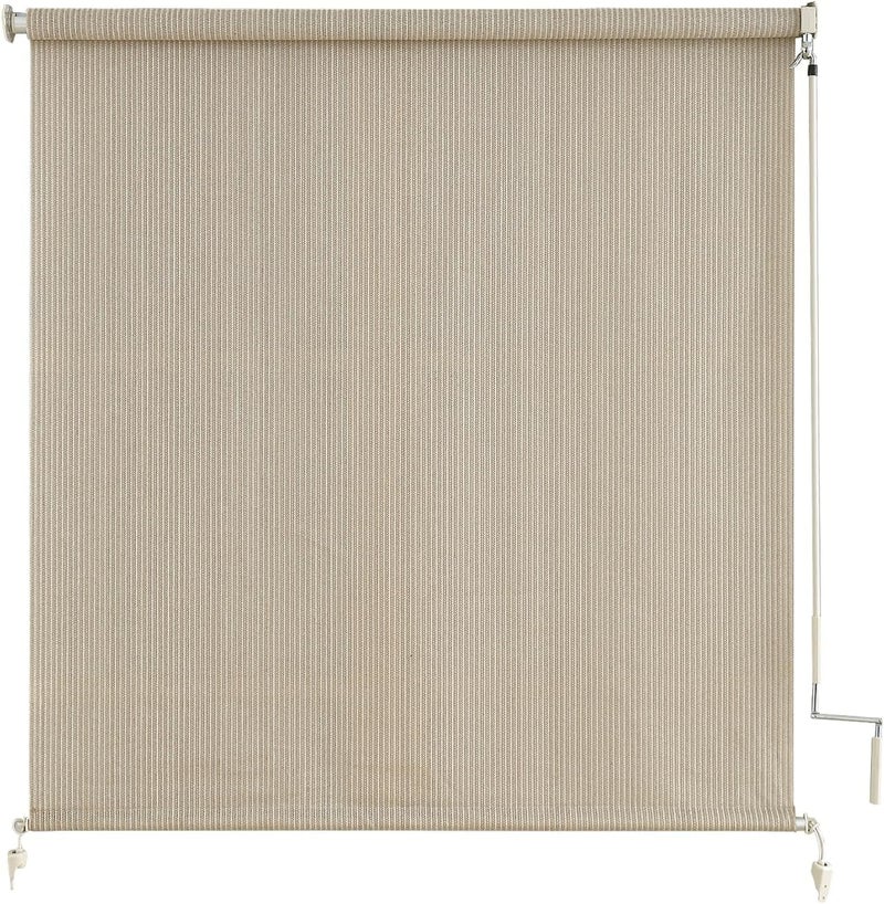 sunoff Outdoor Roller Shades，Cordless Patio Roller Up Blinds with Shade Cloth for Porch Gazebo Pergola Balcony Backyard，Sesame，36" Wx72 H - Image 1